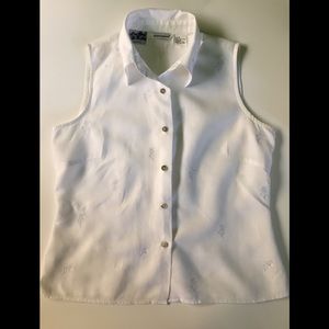 Irish linen sleeveless blouse, Small $18